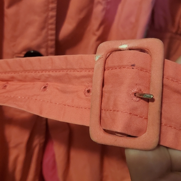 🔆 Pink Banana Republic femine pea/ladies trench style jacket damaged - Picture 9 of 16